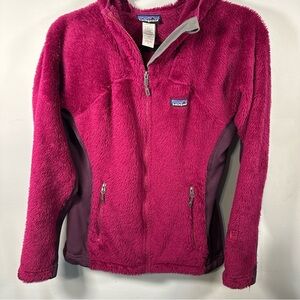 Patagonia R3 Hi Loft Hoodie Jacket Womens Medium Magenta Polartec Thermal Fleece